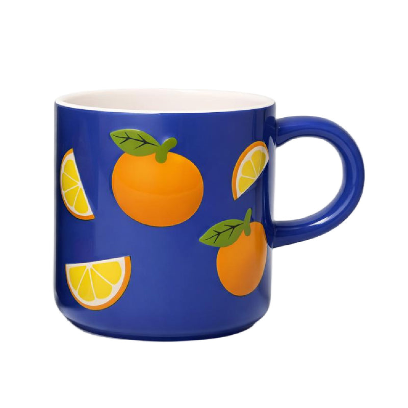 Bloomingware BM-59 Midnight Orange Parade ceramic mug 16oz — bold orange slices on blue