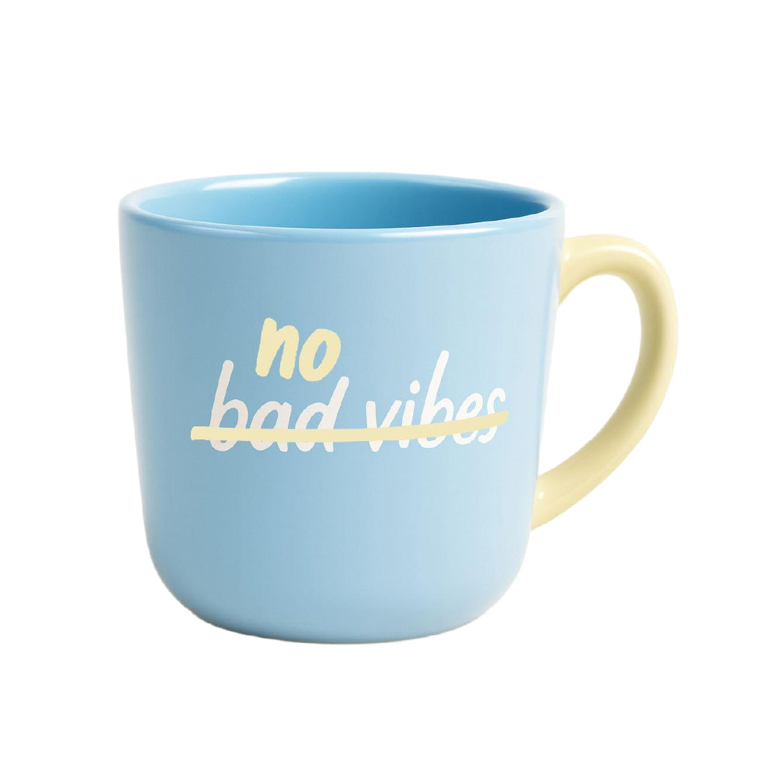 Bloomingware No Bad Vibes ceramic affirmation mug BM-27 — mindfulness drinkware
