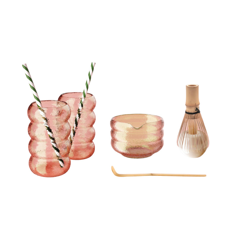 Bloomingware BM-35 Rose Bubble Calm Matcha ceramic set — sculptural pink matcha ceremony set