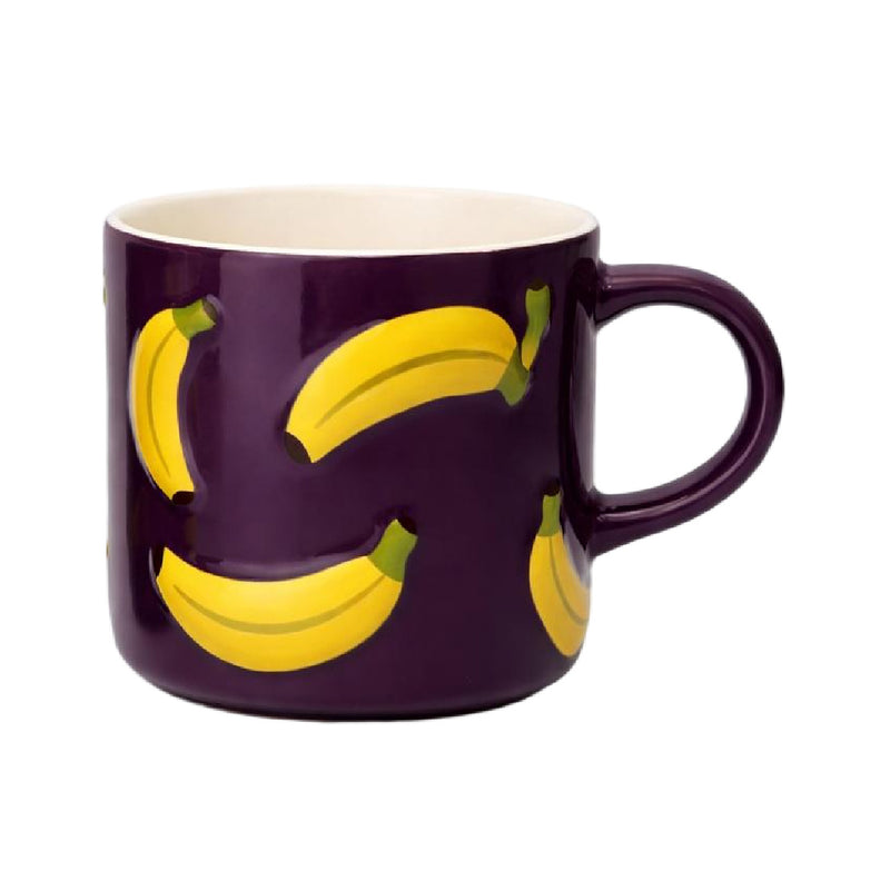 Bloomingware BM-62 Twilight Banana Parade ceramic mug 16oz — banana pattern on purple