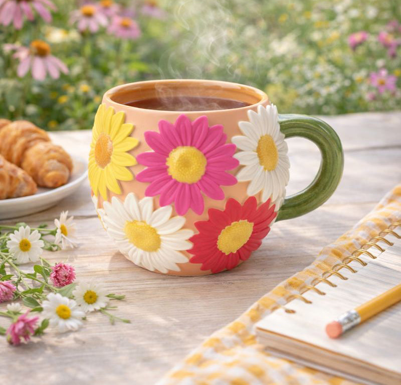 Fiesta Daisy Meadow Peach Flower Mug