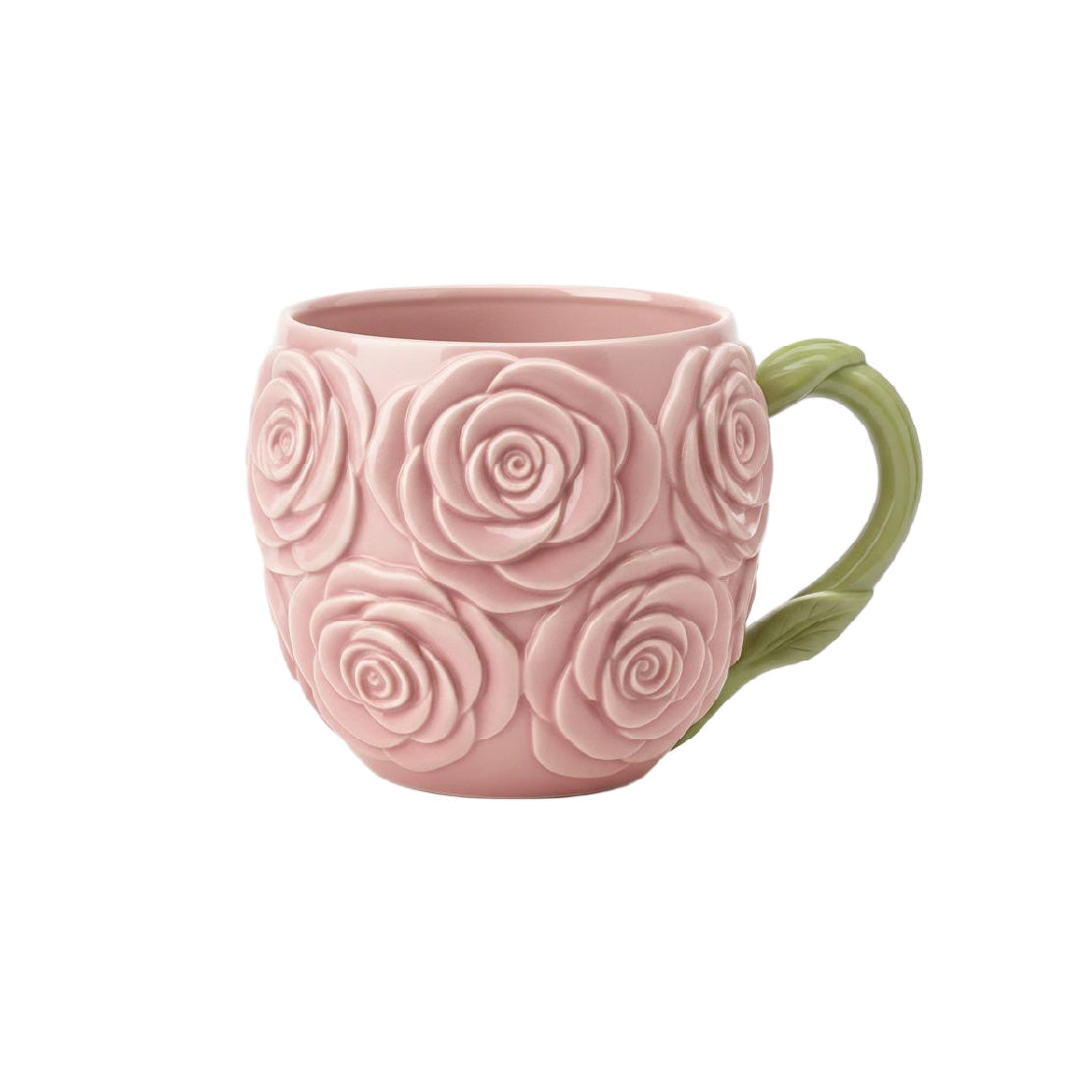 Blush Rose Bloom Relief Flower Mug