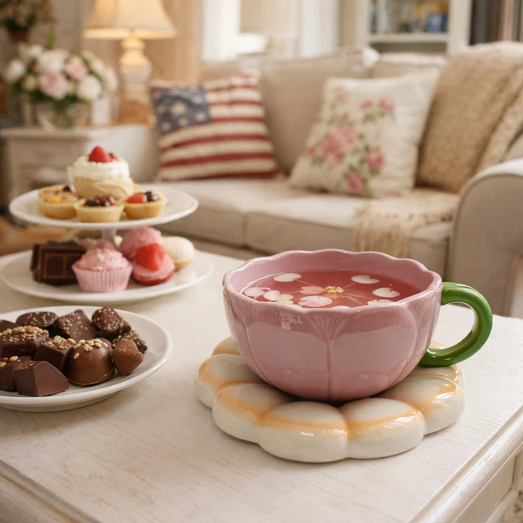 Blossom Glow Daisy Pink Flower Mug