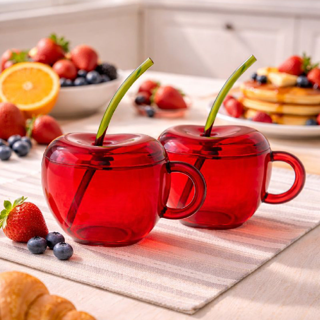 Glass Cherry Duo Fruit Mug