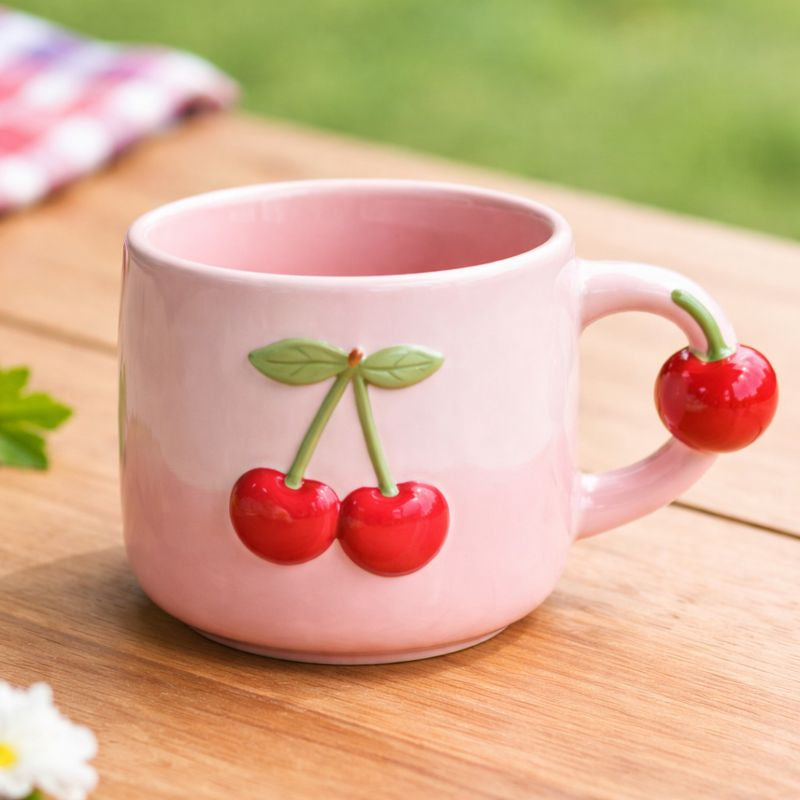 Cherry Handle Charm Fruit Mug