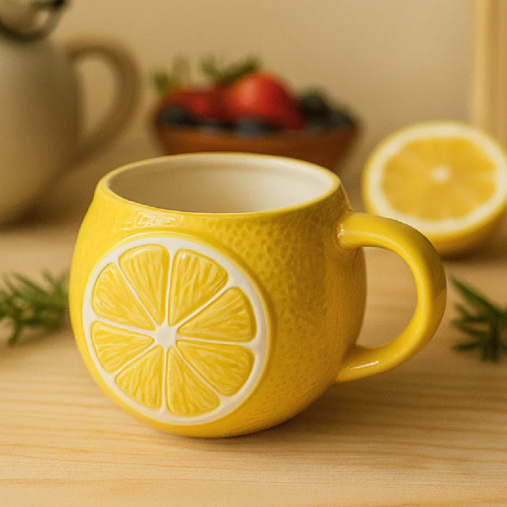 Sunny Lemon Slice Fruit Mug