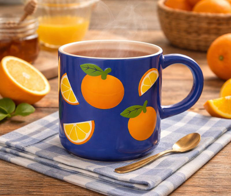 Midnight Orange Parade Fruit Mug
