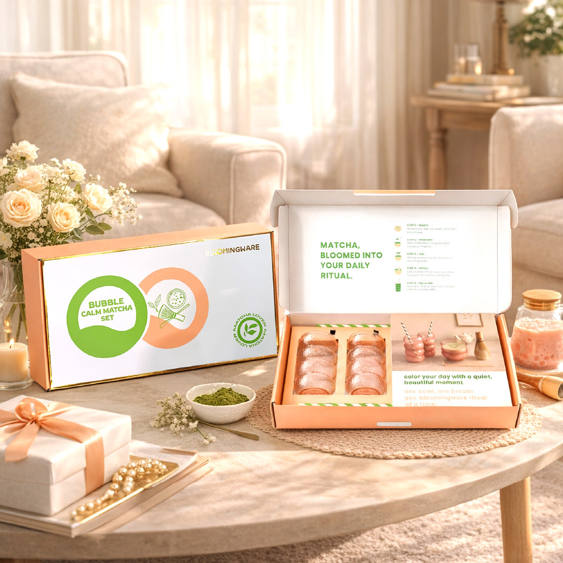Rose Bubble Calm Matcha Mindfulness Set